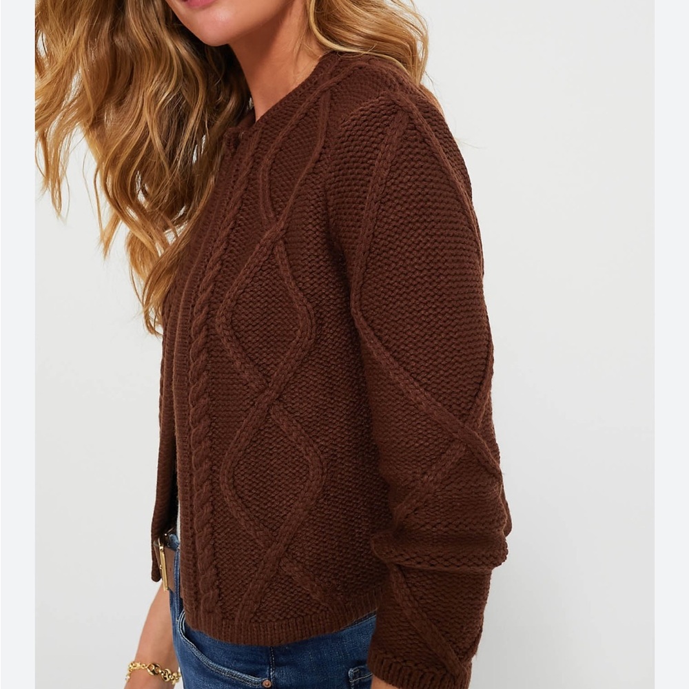 Tuckernuck Hyacinth Chocolate Cable Knit Cardigan
